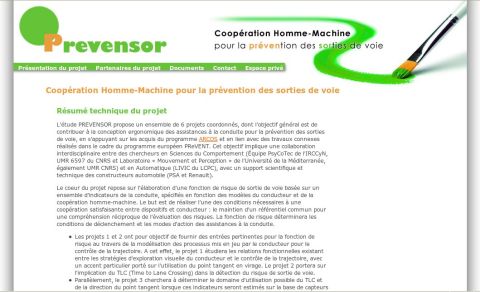 Cr�ation du site internet extranet de PREVENSOR
