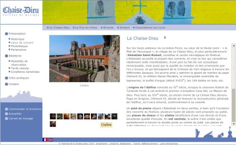 Refonte du site internet du Festival de la chaise Dieu