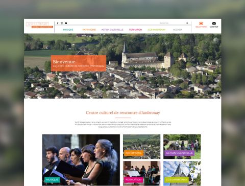 Page d'accueil du site www.ambronay.org, créé par Taonix