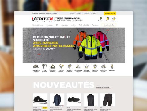 www.veditex.com, un site e-commerce réalisé par TAONIX