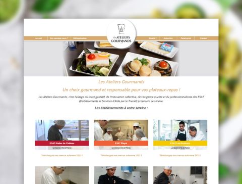 Page d'accueil du site www.ateliers-gourmands.com