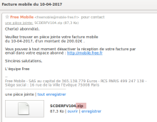 Exemple de spam avec virus